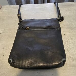 Derek Alexander Black Leather Crossbody Purse